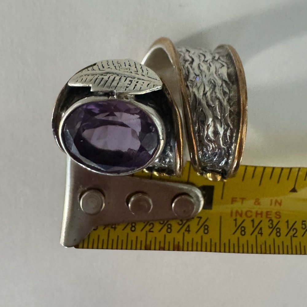 Amethyst Ring Handcrafted Wrap Boho Style - Picture 4 of 6
